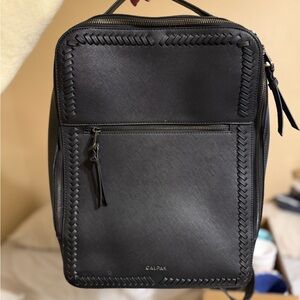 Calpak Black Backpack with Braided Design